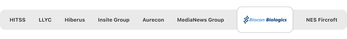HITSS, LLYC, hiberus TECNOLOGIA, Insite Group, Aurecon, MediaNews Group, Biocon Biologics y NES Fircroft