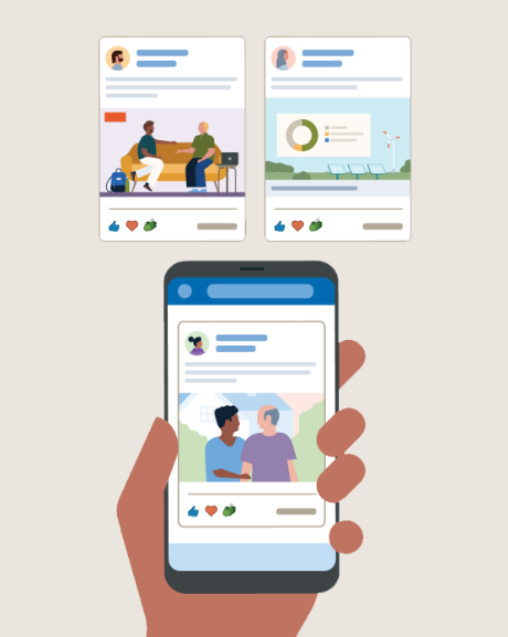 Illustration representing LinkedIn posts