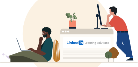 Illustration of a couple of people studying