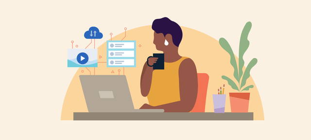 A woman sitting with Laptop