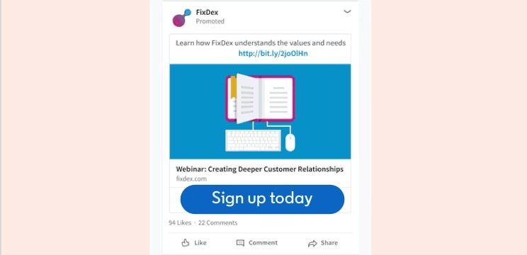 Example of LinkedIn Lead Gen Forms on an ad